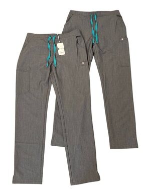 NWT BUNDLE OF 2 Figs Yola Skinny Scrub Pants Graphite Grey S